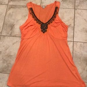 Boston Proper Embroidered Sleeveless Top